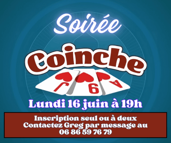Soirée coinche du 16 juin 2025