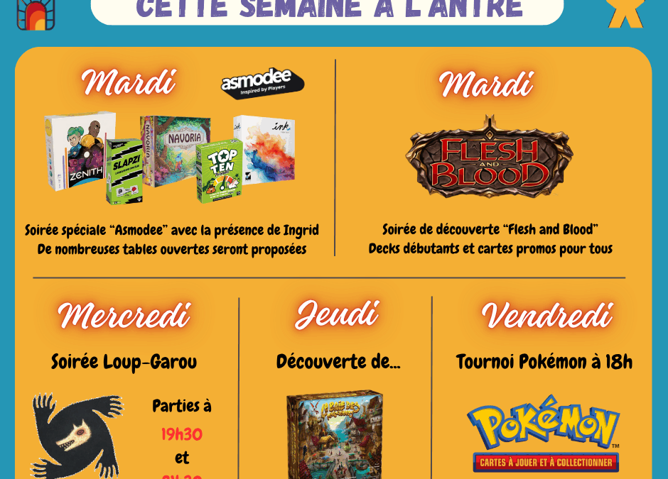 Programme de la semaine du 30 juin 2025