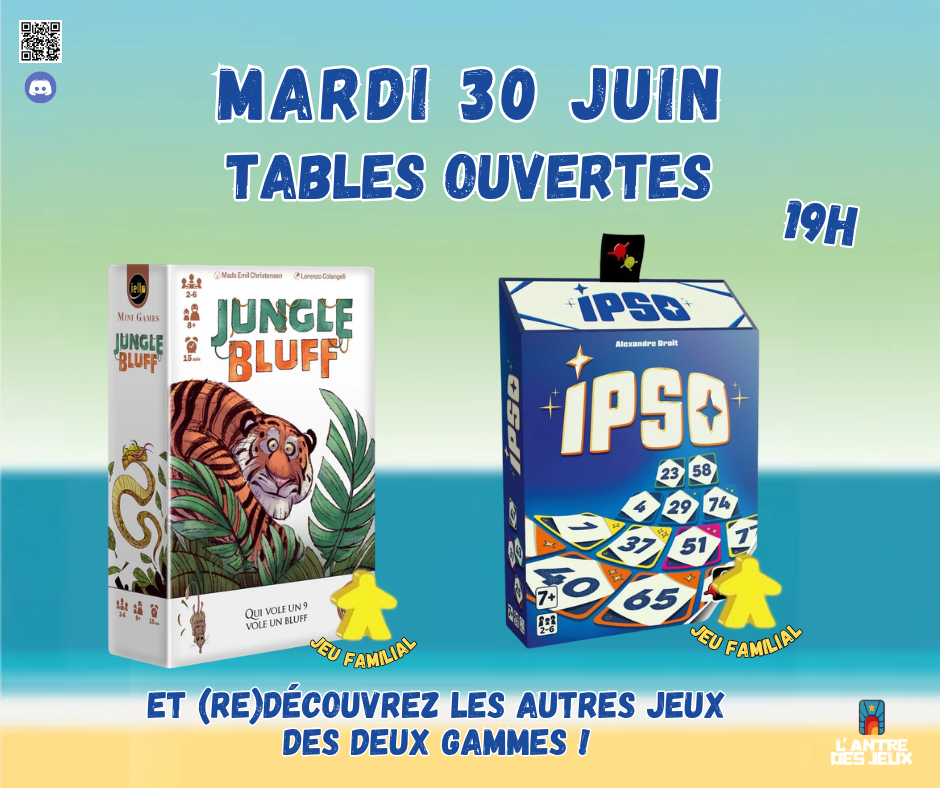 Soirée jeux du mardi 30 juin 2026
